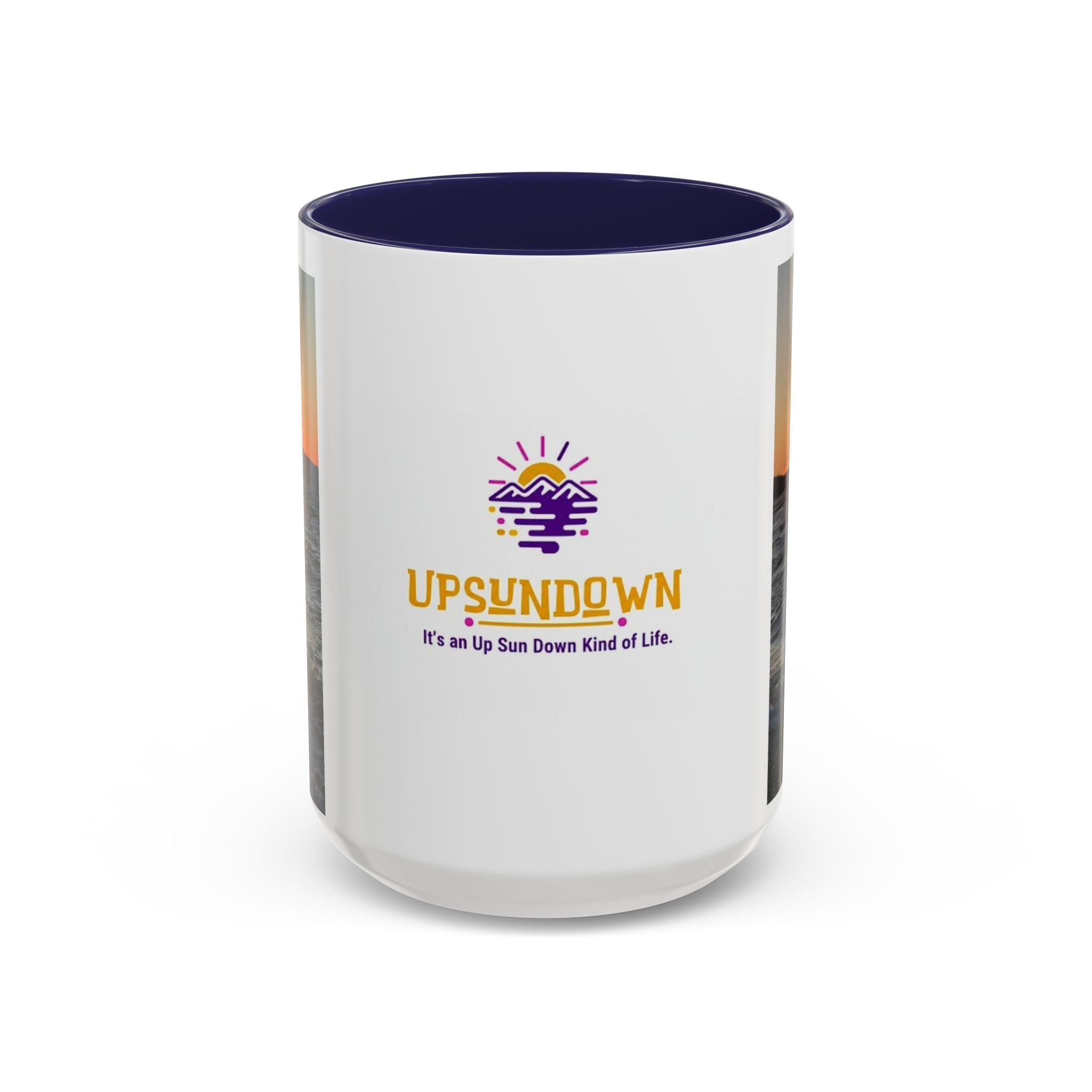 Sunset Vibes Coffee Mug – 11oz & 15oz with Inspirational 'Upsundown' Design