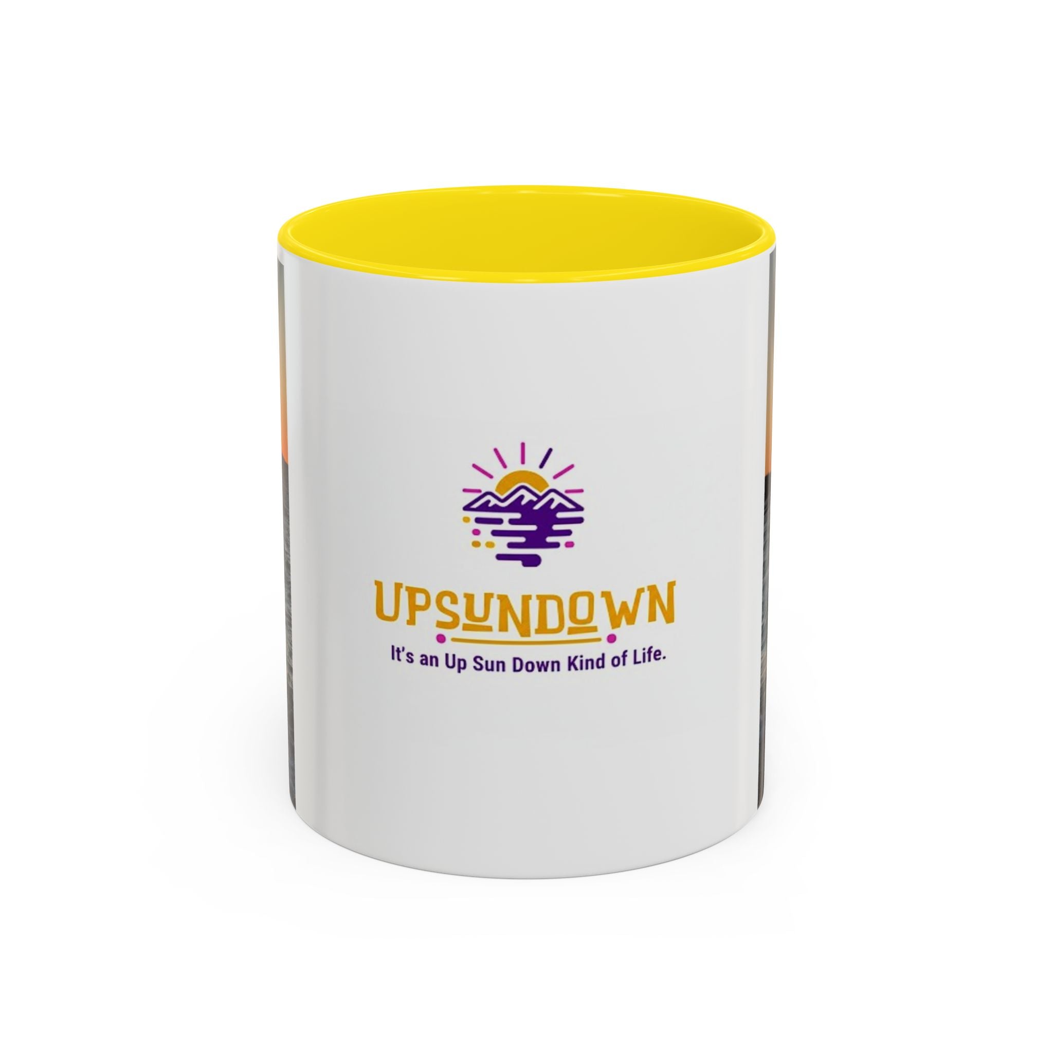 Sunset Vibes Coffee Mug – 11oz & 15oz with Inspirational 'Upsundown' Design