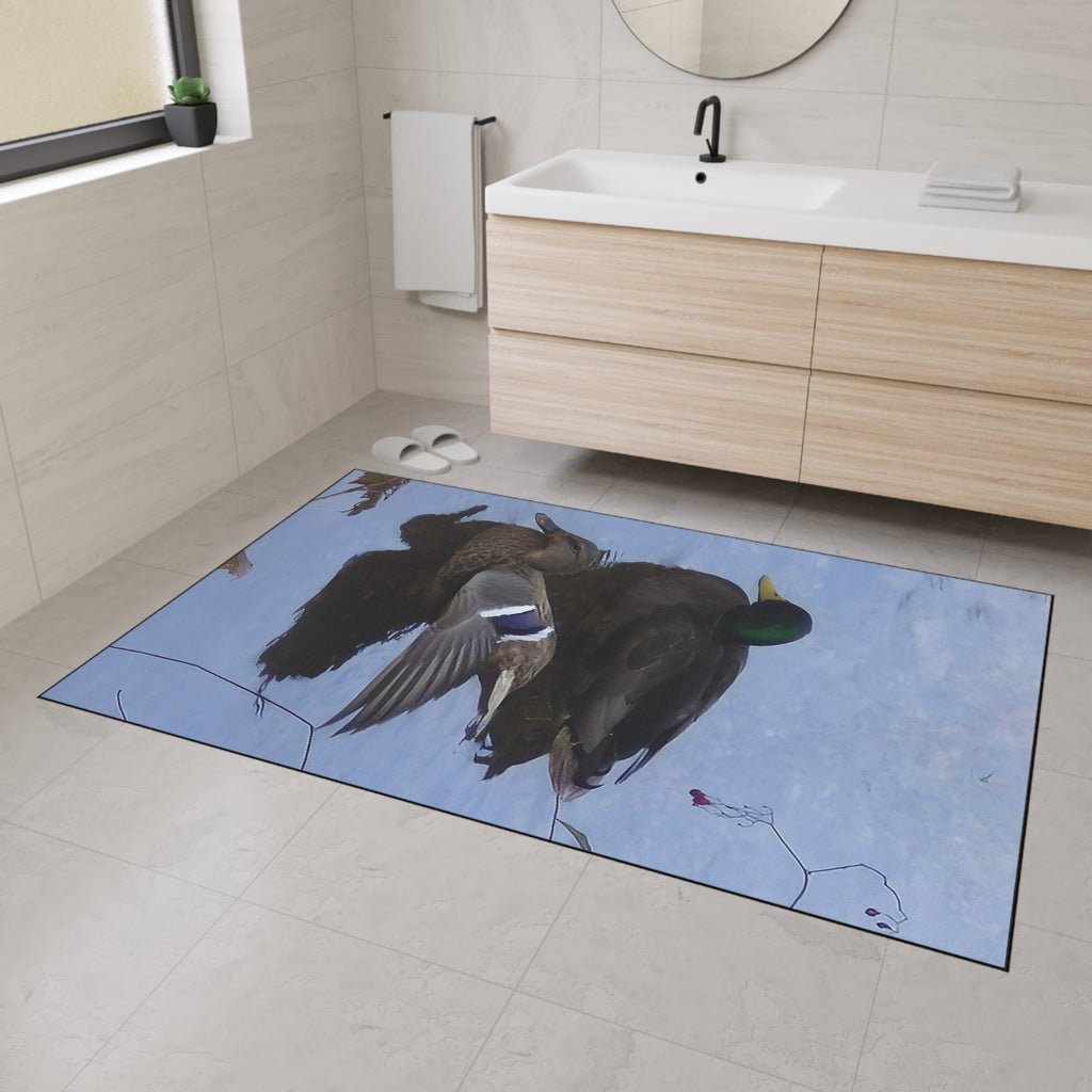 Duck Pond Heavy-Duty Floor Mat — Waterproof Entry Rug with Mallard Photo