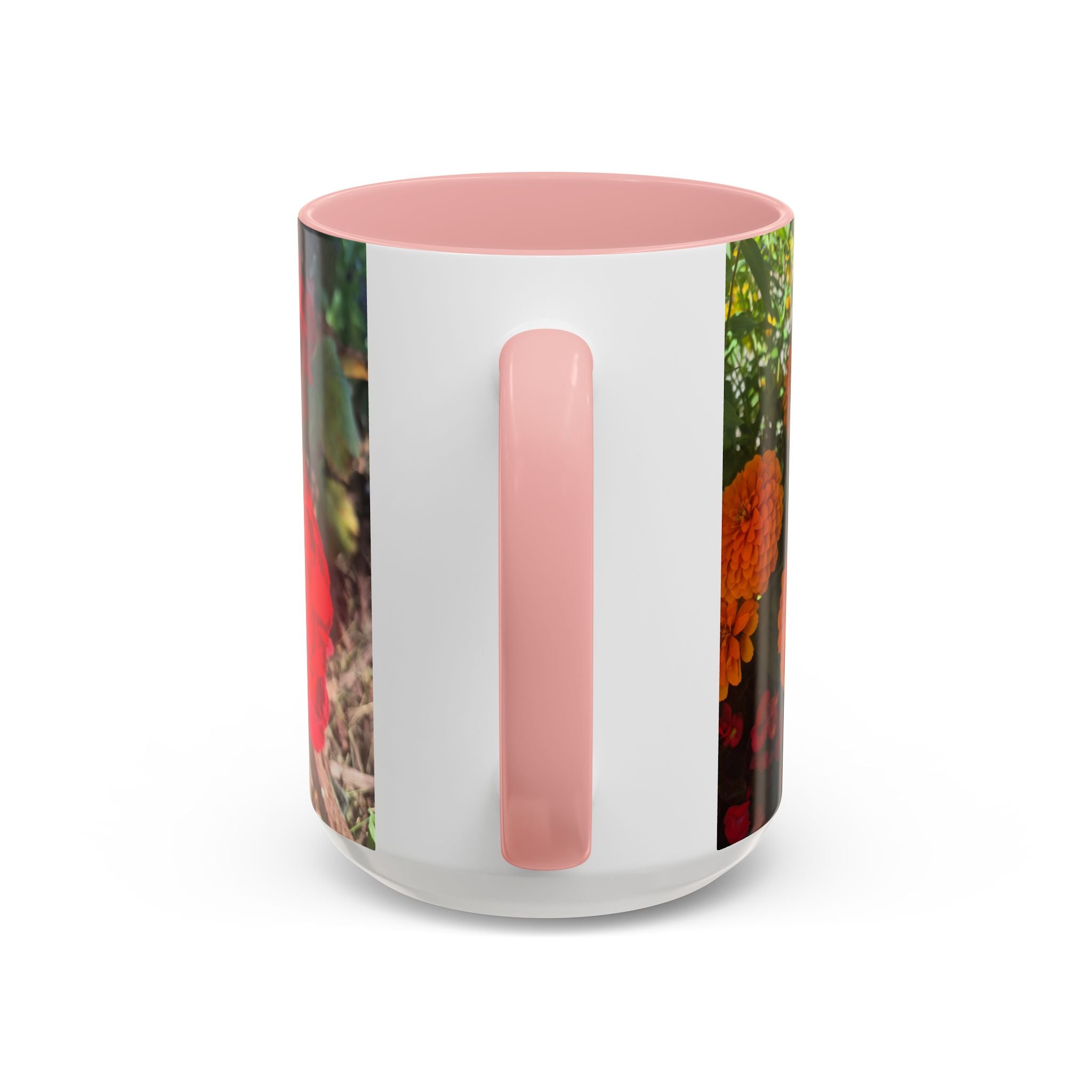 Accent Coffee Mug - Red Rose Floral Photo with Upsundown Logo (11/15oz)