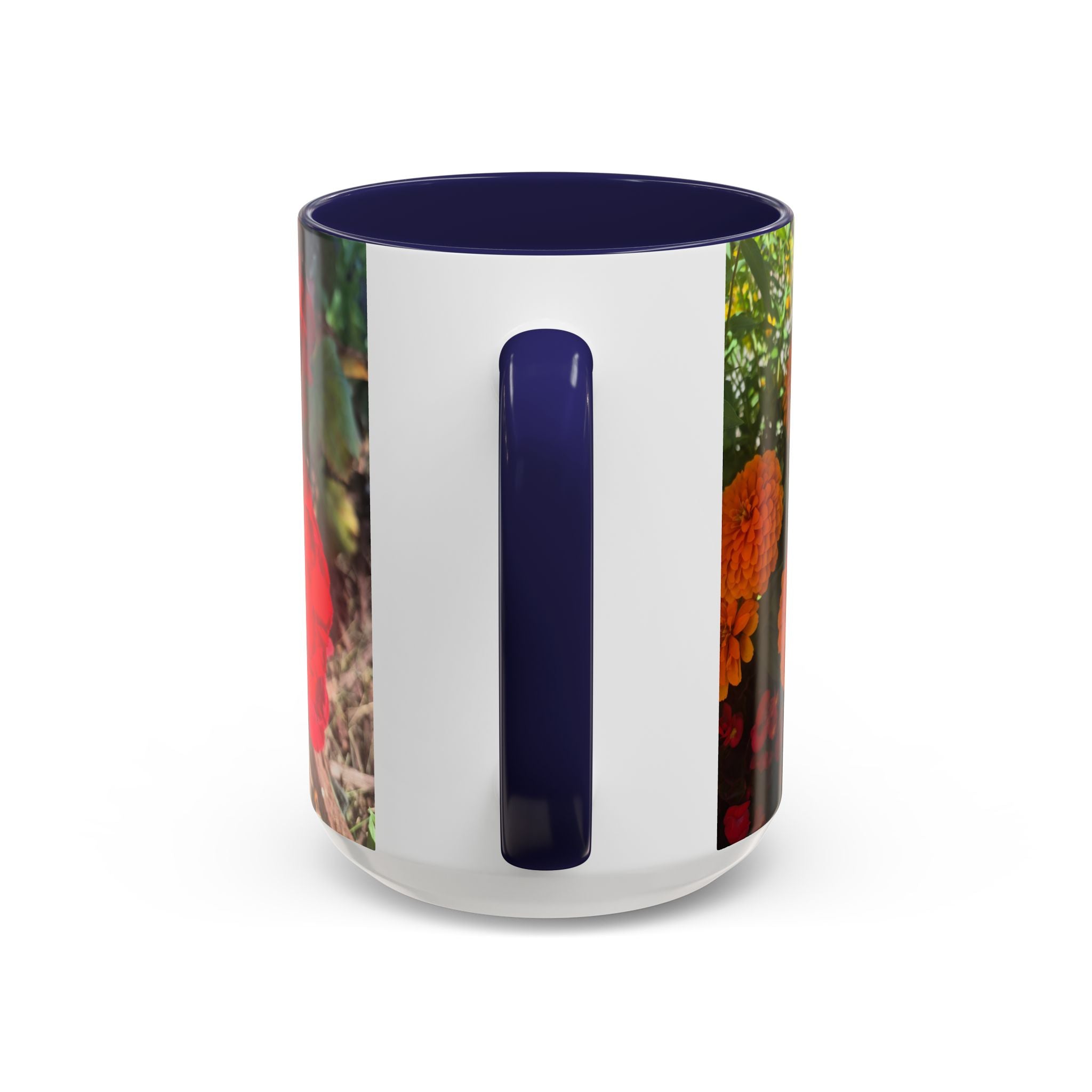 Accent Coffee Mug - Red Rose Floral Photo with Upsundown Logo (11/15oz)