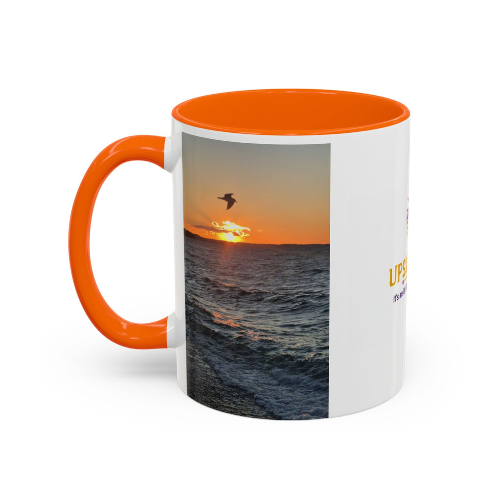 Sunset Vibes Coffee Mug – 11oz & 15oz with Inspirational 'Upsundown' Design
